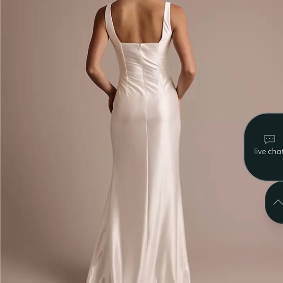 Sculpting Satin Square Neck Tank Wedding Dress Style # SDWG1216 - Picture 2 of 3